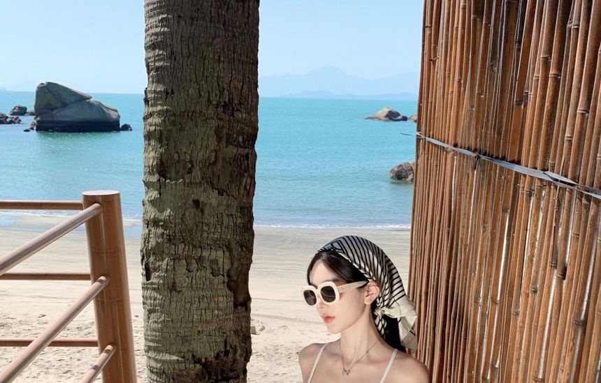 Set: Plain Ruffle Cropped Cami Top + High Waist Maxi A-Line Skirt