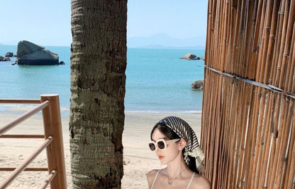 Set: Plain Ruffle Cropped Cami Top + High Waist Maxi A-Line Skirt