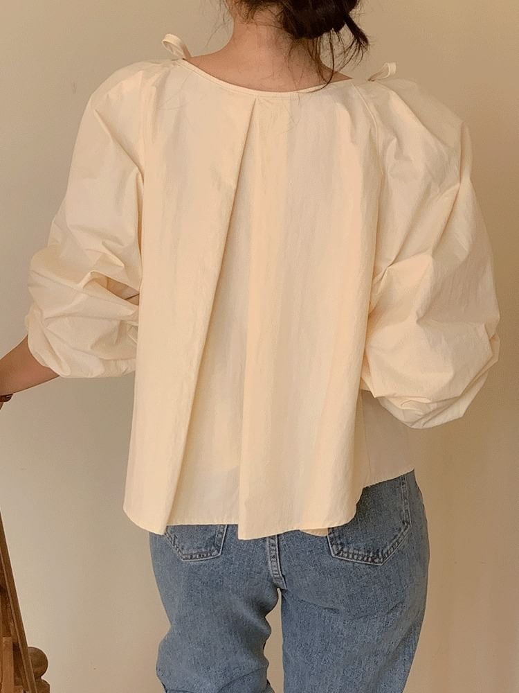 Plain Bow Blouse