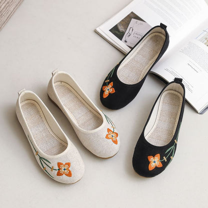 Flats Flower Embroidered
