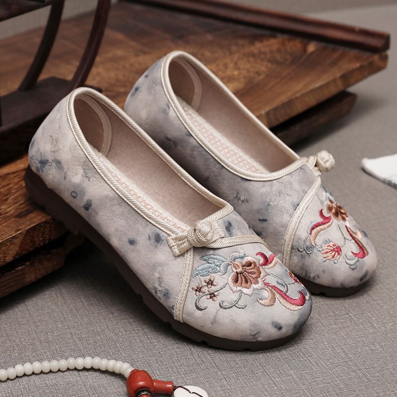 Flower Embroidered Flats