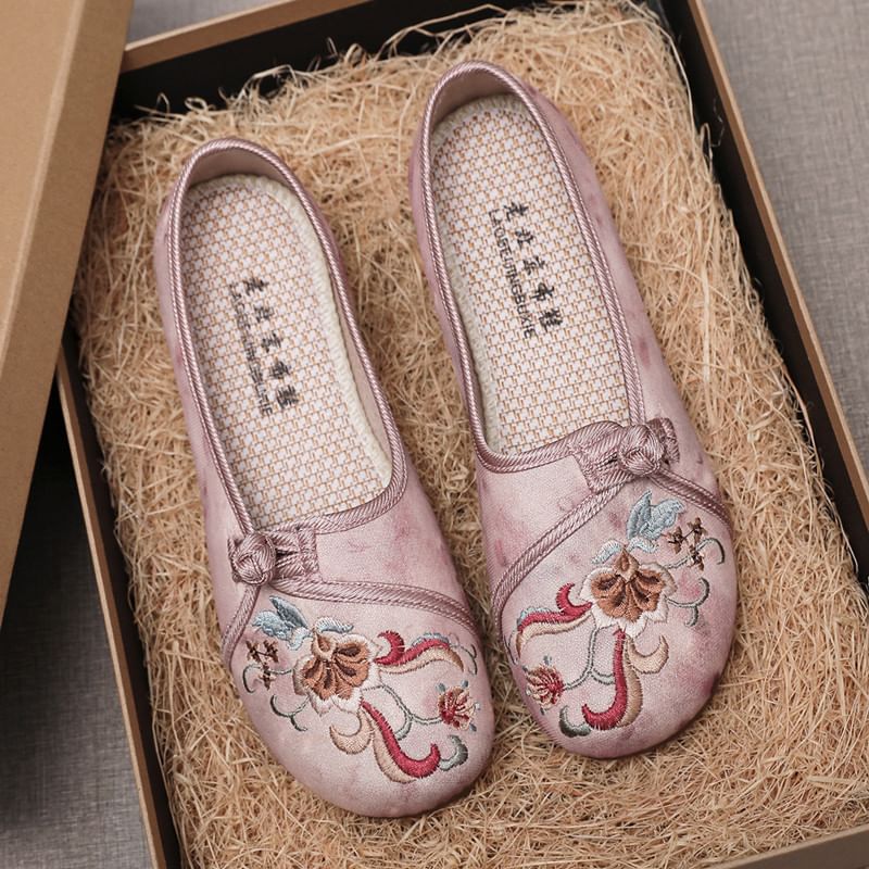 Flower Embroidered Flats