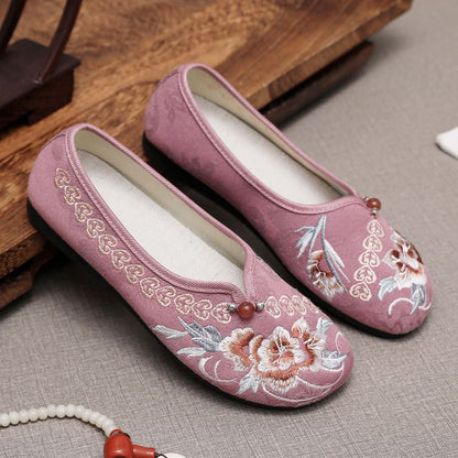 Embroidered Flower Flats