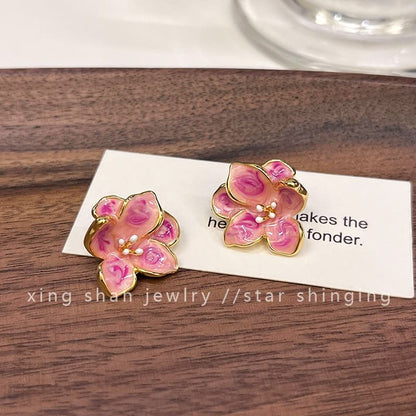 Ear Floral Clip-On Earring Glaze / Stud
