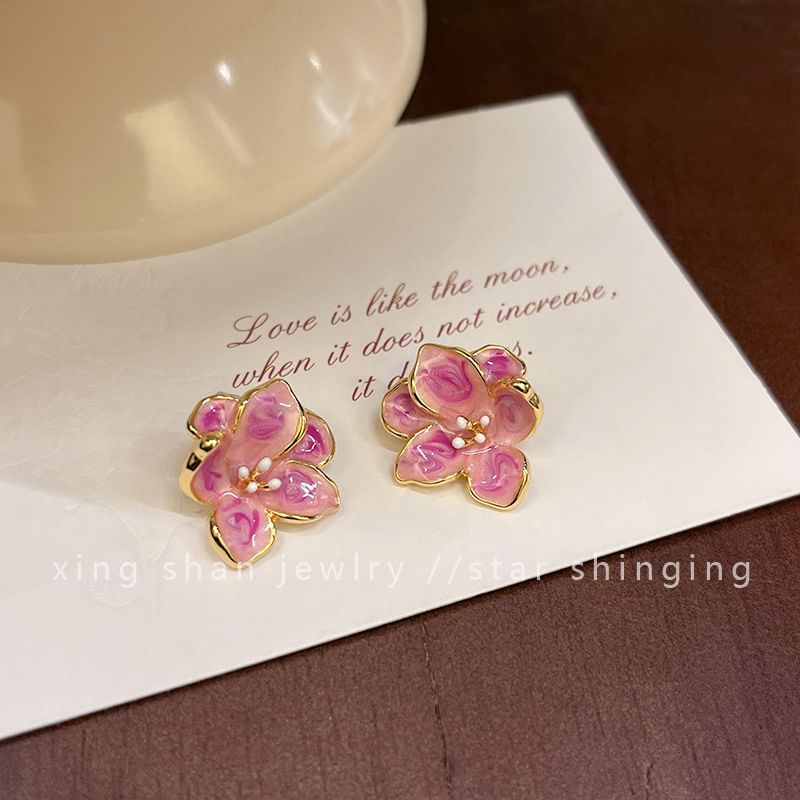 Ear Floral Clip-On Earring Glaze / Stud