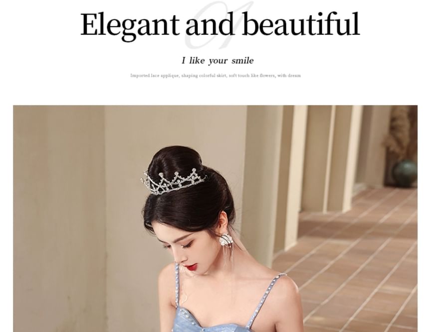 Rhinestone Accent A-Line Evening Gown