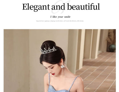 Rhinestone Accent A-Line Evening Gown