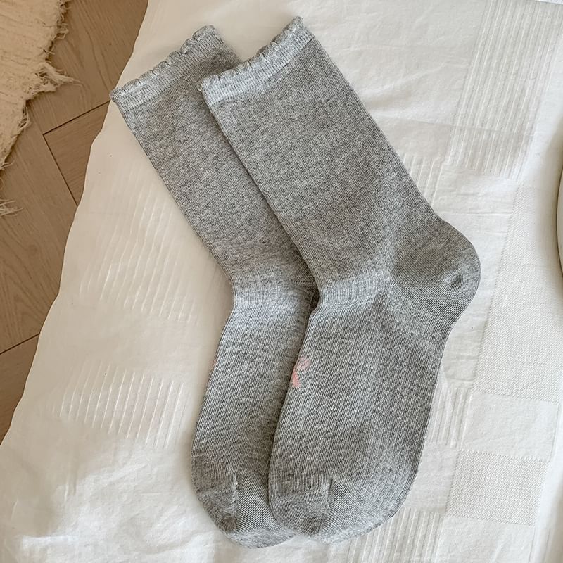 Bow Print Ribbed Socks Set