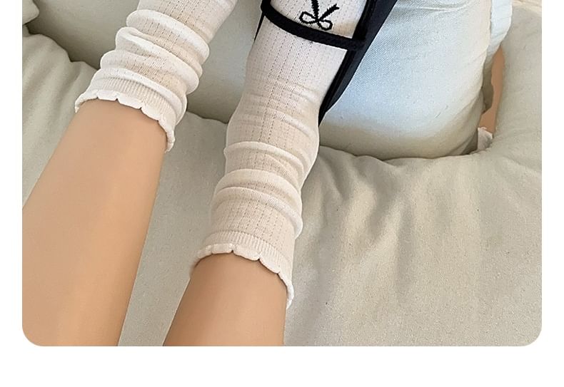 Bow Print Ribbed Socks Set