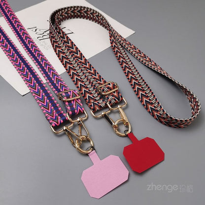 Patterned Fabric Phone Lanyard with Lanyard Pad