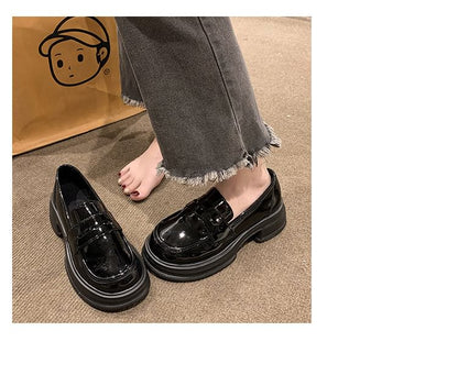 Loafer mit Plateausohle aus Kunstleder