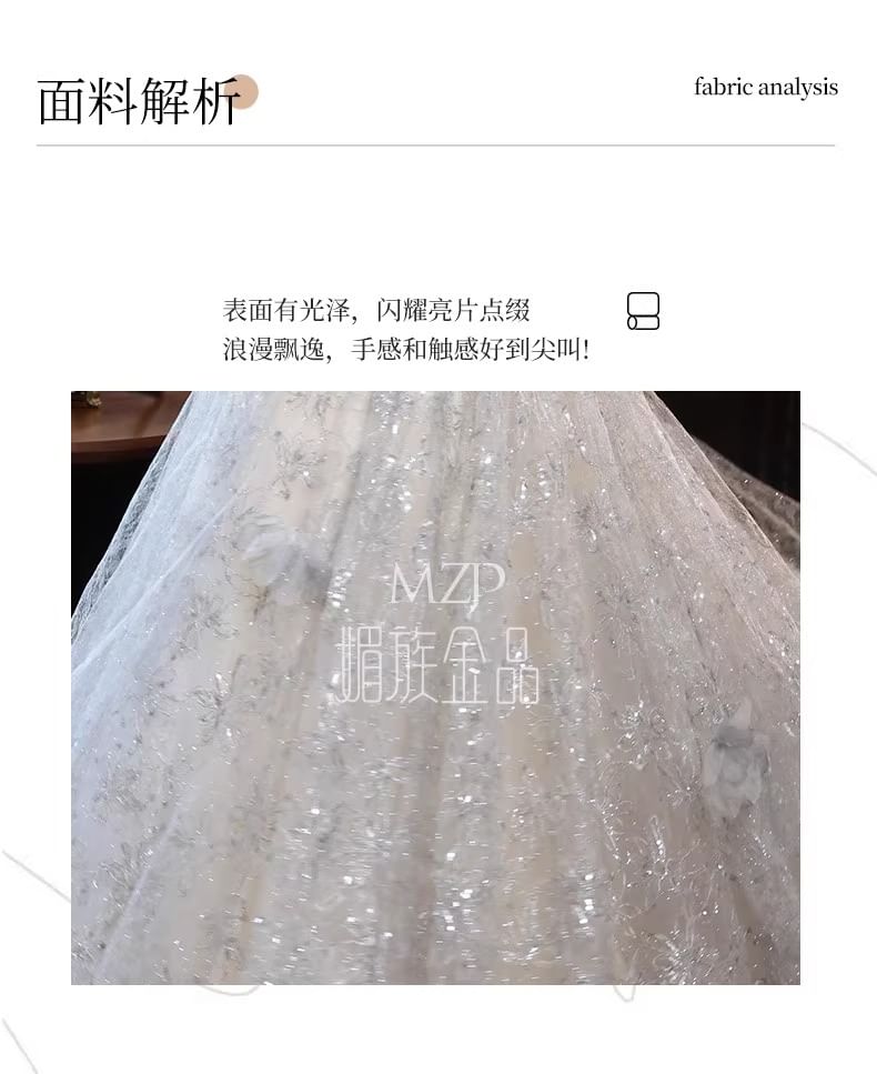 Sleeveless Round Neck Floral Patterned Faux Pearl Mesh A-Line Evening Gown