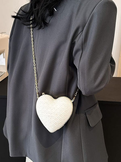 Chain Strap Heart Crossbody Bag