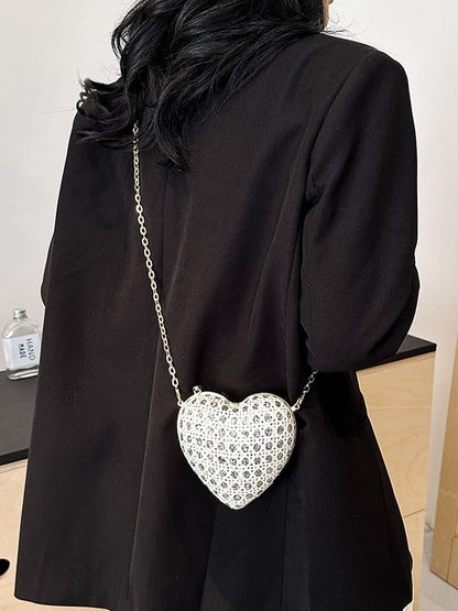 Chain Strap Heart Crossbody Bag