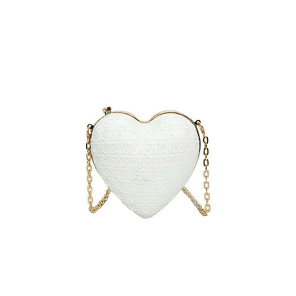 Chain Strap Heart Crossbody Bag
