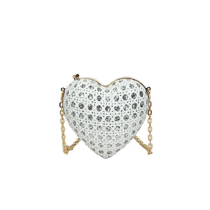Chain Strap Heart Crossbody Bag