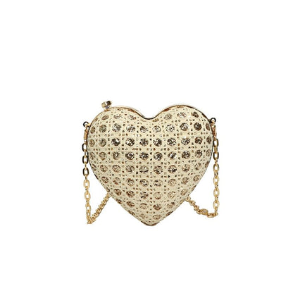 Chain Strap Heart Crossbody Bag