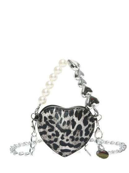 Leopard Print Heart Crossbody Bag