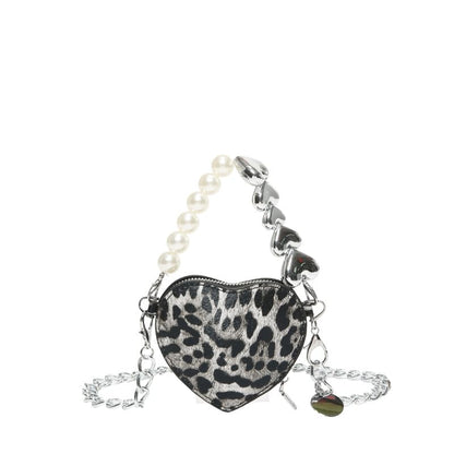 Leopard Print Heart Crossbody Bag