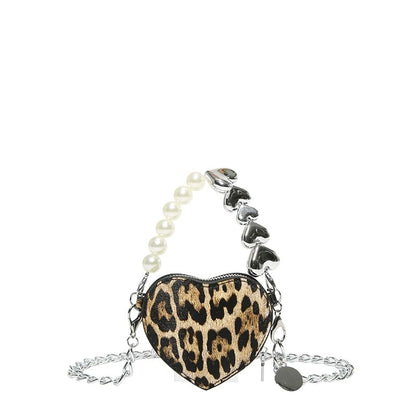 Leopard Print Heart Crossbody Bag