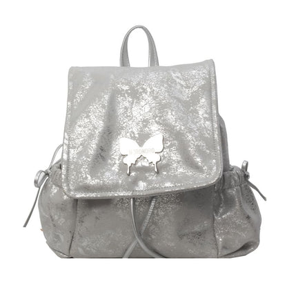 Butterfly Studded Multi-Pocket Flap Backpack