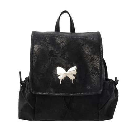 Butterfly Studded Multi-Pocket Flap Backpack