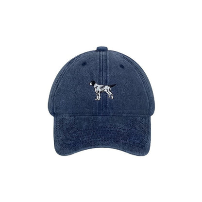 Dog Embroidered Washed Baseball Cap