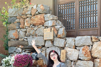 Spaghetti Strap Floral Mini A-Line Dress / Melange Crop Cardigan