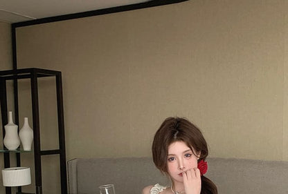 Square Neck Crop Tank Top / Hot Pants