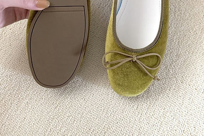 Bow Velvet Flats