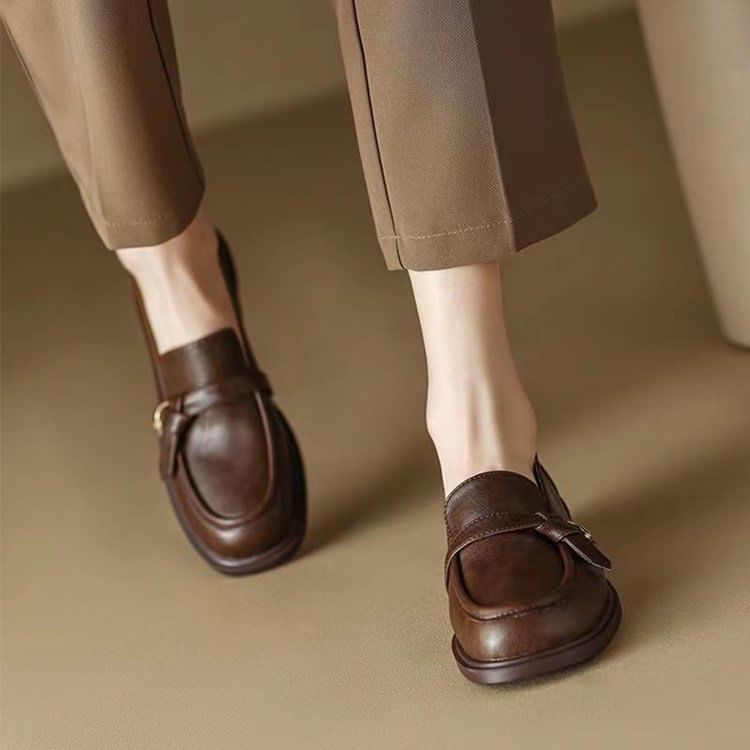 Loafers Faux Leather Plain