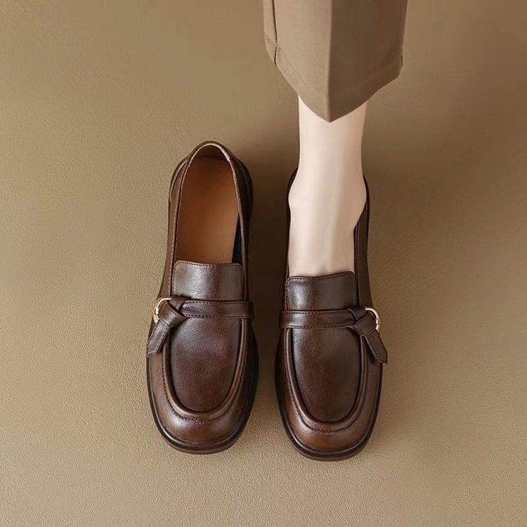Loafers Faux Leather Plain