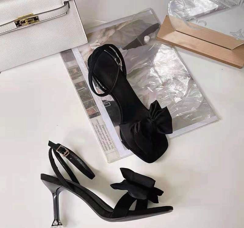 Accent Heel Bow High Sandals