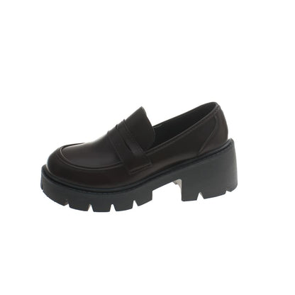 Platform Loafers Leather Faux