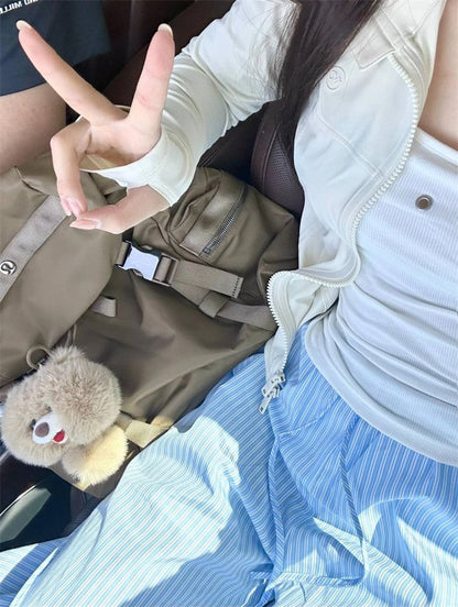 Mid Rise Striped Wide Leg Pants (Various Designs)