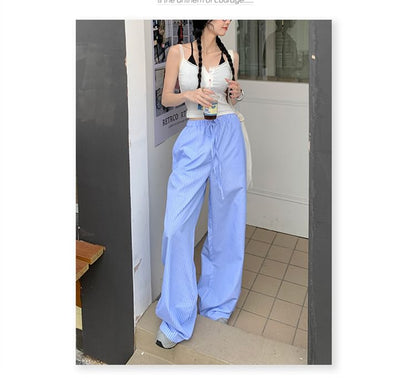 Mid Rise Striped Wide Leg Pants (Various Designs)