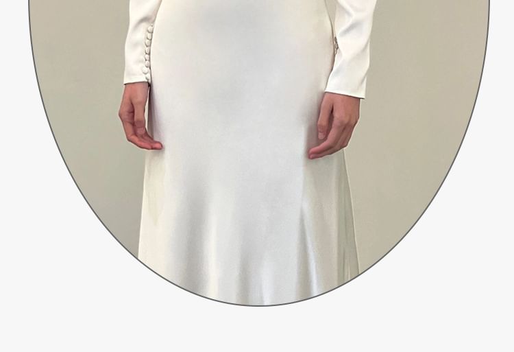 Long-Sleeve Gown Wedding Flower Sheath