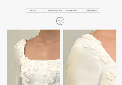 Long-Sleeve Gown Wedding Flower Sheath