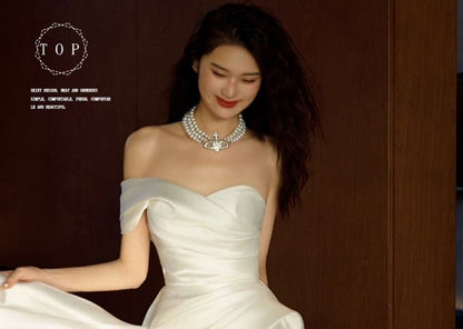 Gown Plain Wedding Shoulder Off Mermaid