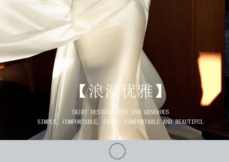 Gown Plain Wedding Shoulder Off Mermaid