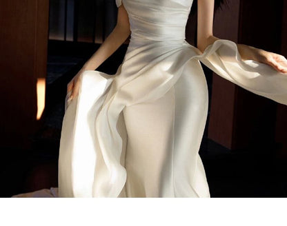Gown Plain Wedding Shoulder Off Mermaid