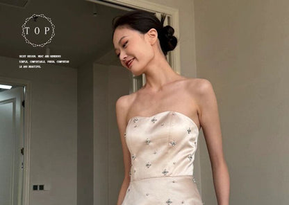 Gown Wedding Rhinestone Strapless A-Line