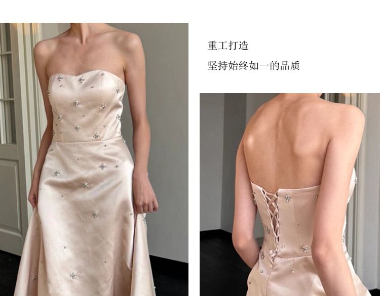 Gown Wedding Rhinestone Strapless A-Line