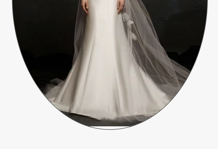 Strapless Mermaid Evening Plain Gown