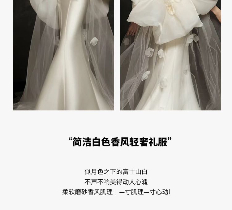 Strapless Mermaid Evening Plain Gown