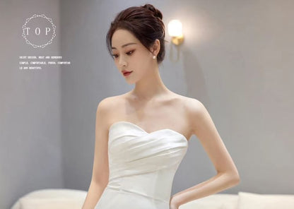 Plain Gown Wedding Strapless