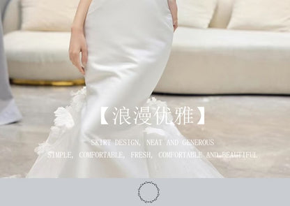 Plain Gown Wedding Strapless