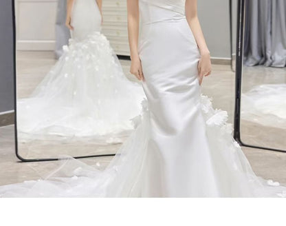 Plain Gown Wedding Strapless