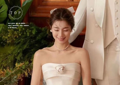 Plain A-Line Wedding Flower Gown