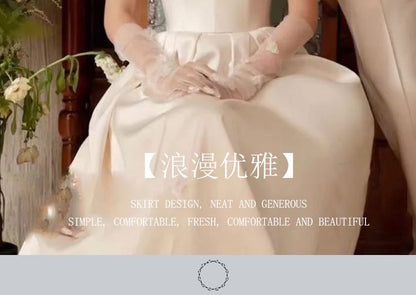 Plain A-Line Wedding Flower Gown